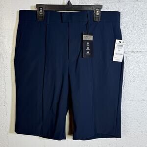 Alfani Men's Alfatech Regular-Fit Pintucked 10" Suit Shorts, Neo Navy 30W $60